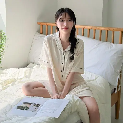 [시어서커🧊] 심플 배색 파자마 여름 홈웨어 인견잠옷