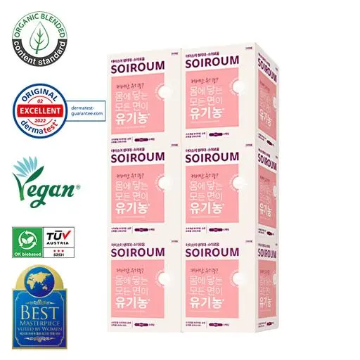 [소이로움데이] 소이로움 프리미엄 순면 슈퍼롱 오버나이트 6팩세트